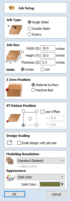 Job Setup Form - Single Sided